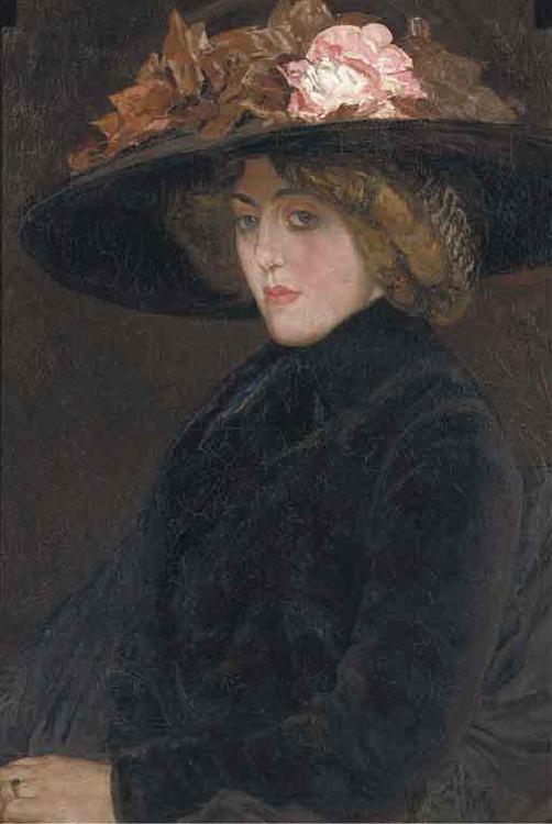 Leo Gestel Portrait of an elegant lady with a hat Germany oil painting art